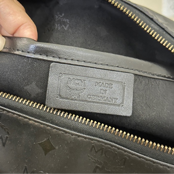 MCM Black Boston Monogram Nylon Handbag - Picture 15 of 16